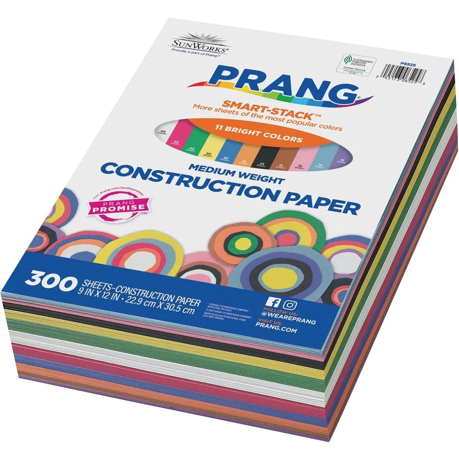 Prang Smart-Stack Construction Paper - 9x12 - Assorted Colors