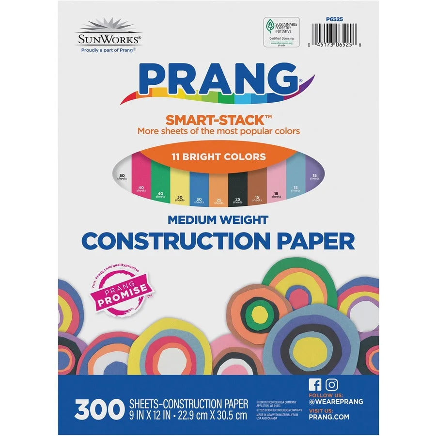 Prang Smart-Stack Construction Paper - 9x12 - Assorted Colors