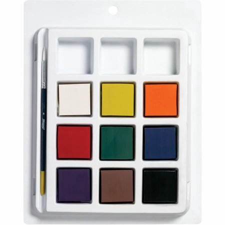 Prang Tempera Cakes Paint Kit - 9 Color Multicolor Set