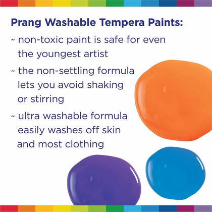 Prang Ultra-Washable Tempera Paint Set - 16 oz Assorted Colors