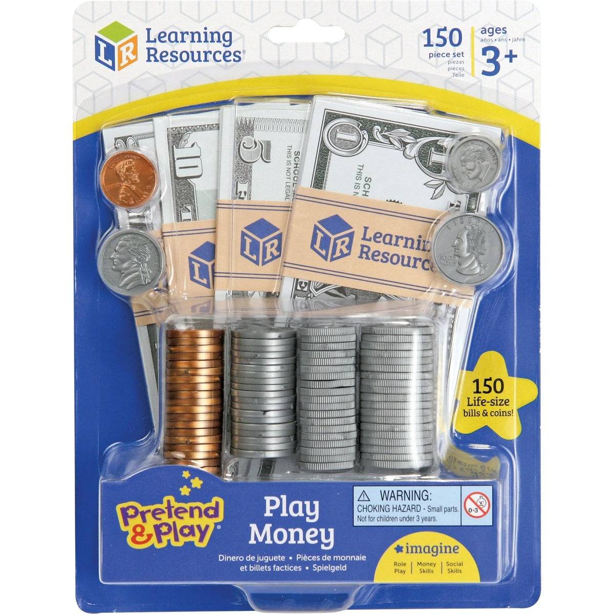 Pretend & Play Money Set - 150 Pieces for Ages 3 Up - Learning Books Activities