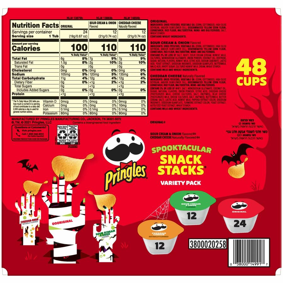 Pringles Crisps Grab 'N Go Variety Pack - Bottom