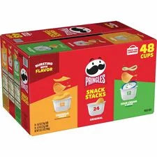 Pringles Grab ’N Go Variety Pack - 48 Crisps - Cheddar Original Sour Cream - Snacks