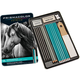 Prismacolor Premier Graphite Pencil Set - 18 Pack - Various Grades - Latex-free Eraser - Specialty Marking & Colored