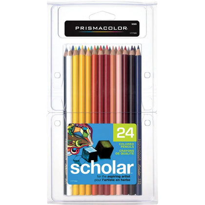 Prismacolor Scholar Colored Pencils - 24 Pack - Assorted Lead & Wood Barrel - Specialty Marking