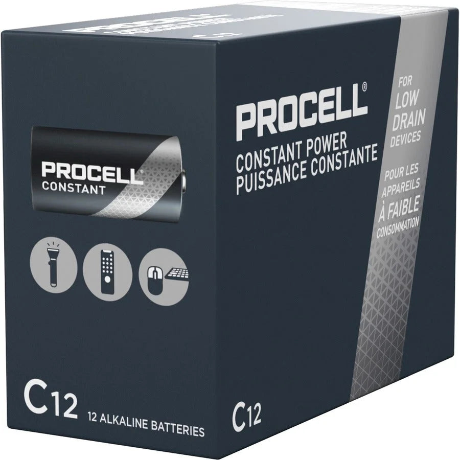 Procell by Duracell Alkaline C Batteries - 7000 mAh - 1.5V - 12/Box - & Battery Chargers
