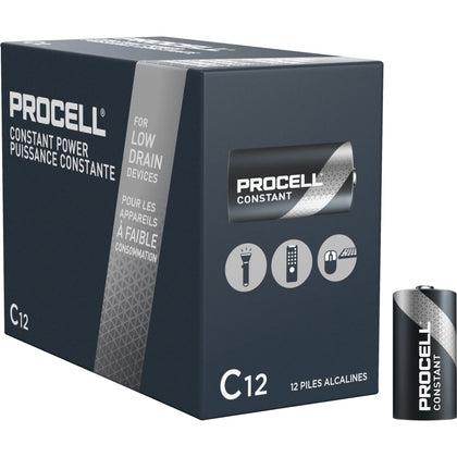 Procell by Duracell Alkaline C Batteries - 7000 mAh - 1.5V - 12/Box - & Battery Chargers