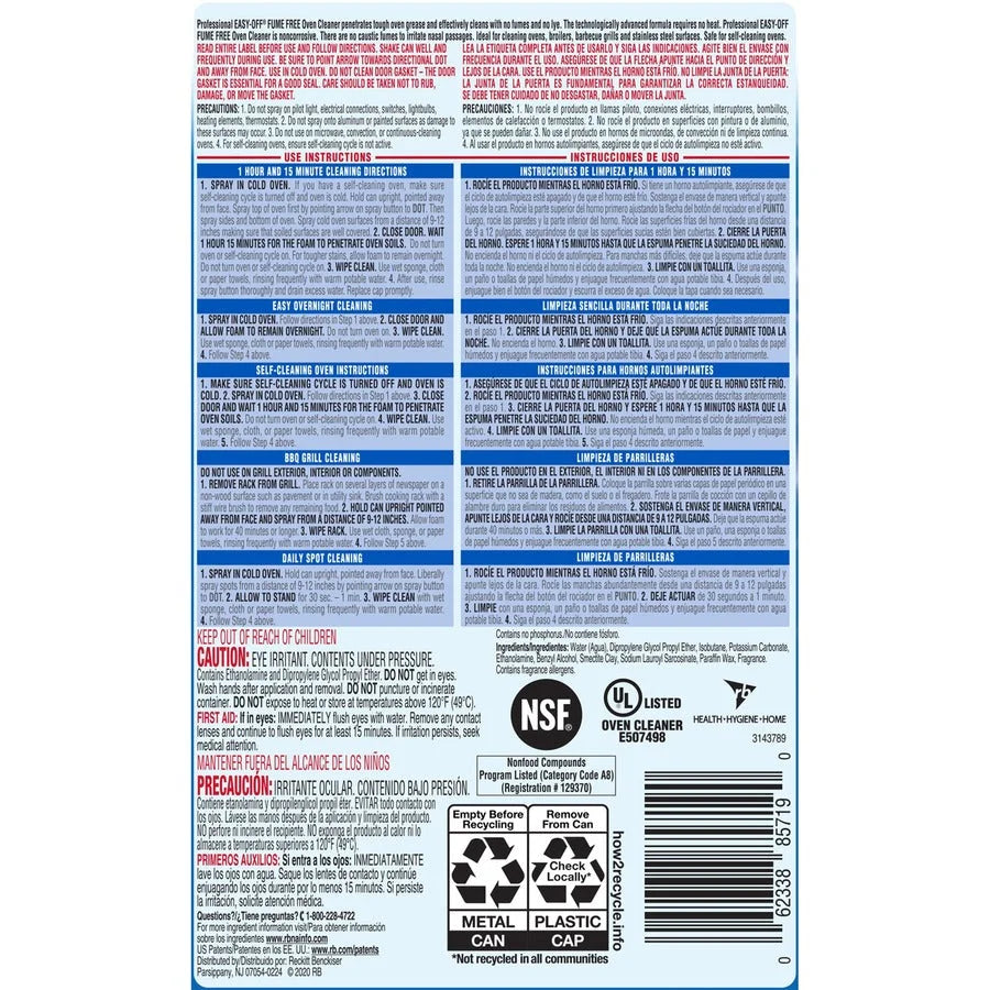 Professional Easy-Off Oven Cleaner - 24 oz - Lemon Scent - Fume-Free - Specialty Cleaners