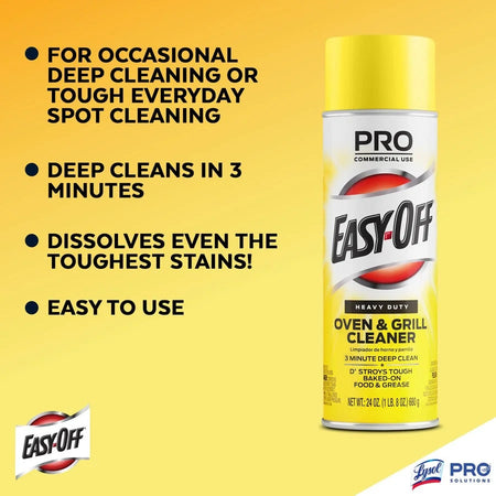 Professional Easy-Off Oven & Grill Cleaner - Lemon Scent - 24 fl oz - 6 Pack - Specialty Cleaners