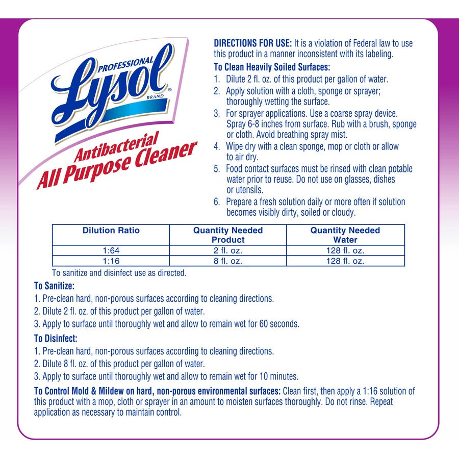Professional Lysol Antibacterial All Purpose Cleaner - Alternate-Image1
