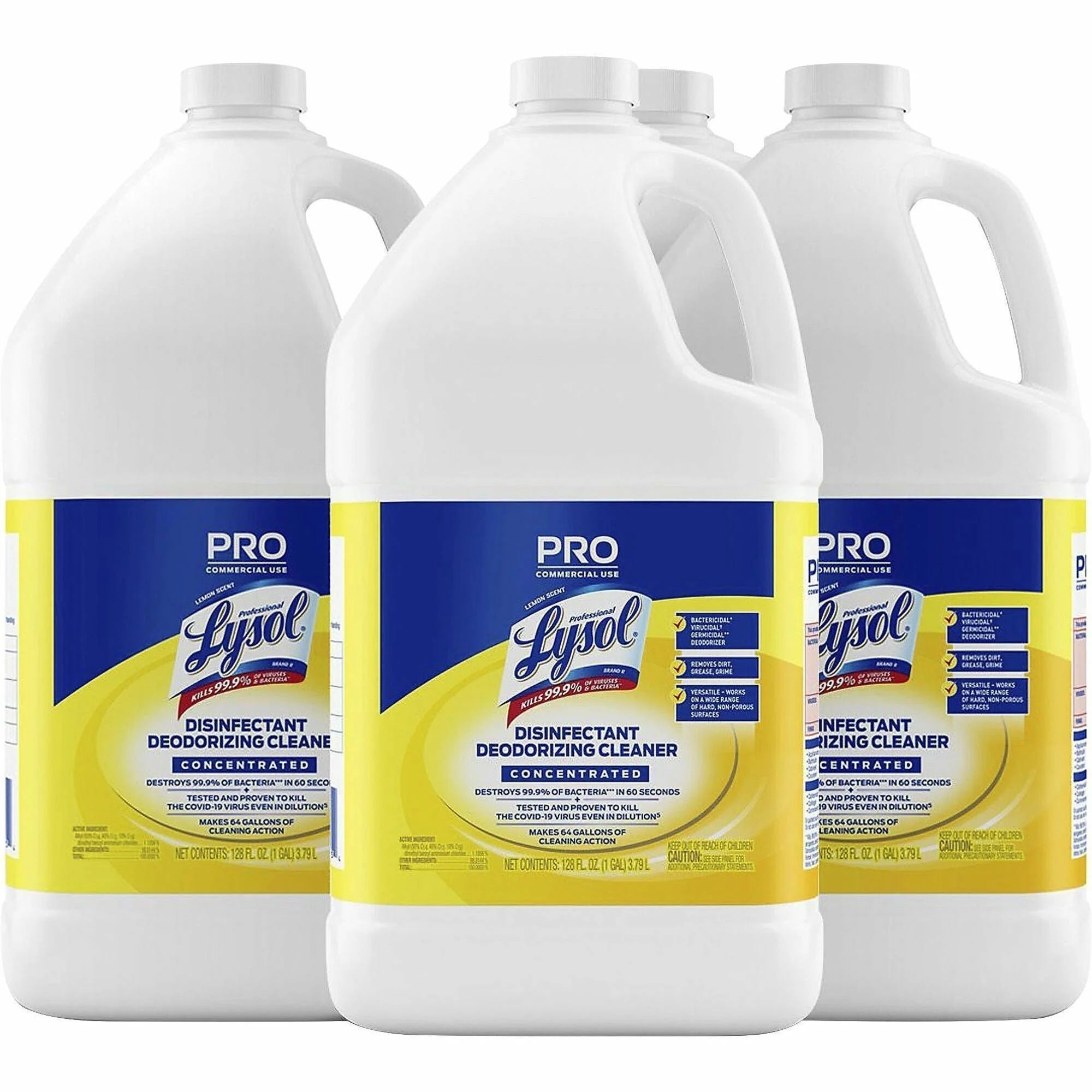 Professional Lysol Deodorizing Cleaner - Lemon Scent Concentrate - 128 fl oz - Versatile Disinfectant - Disinfectants