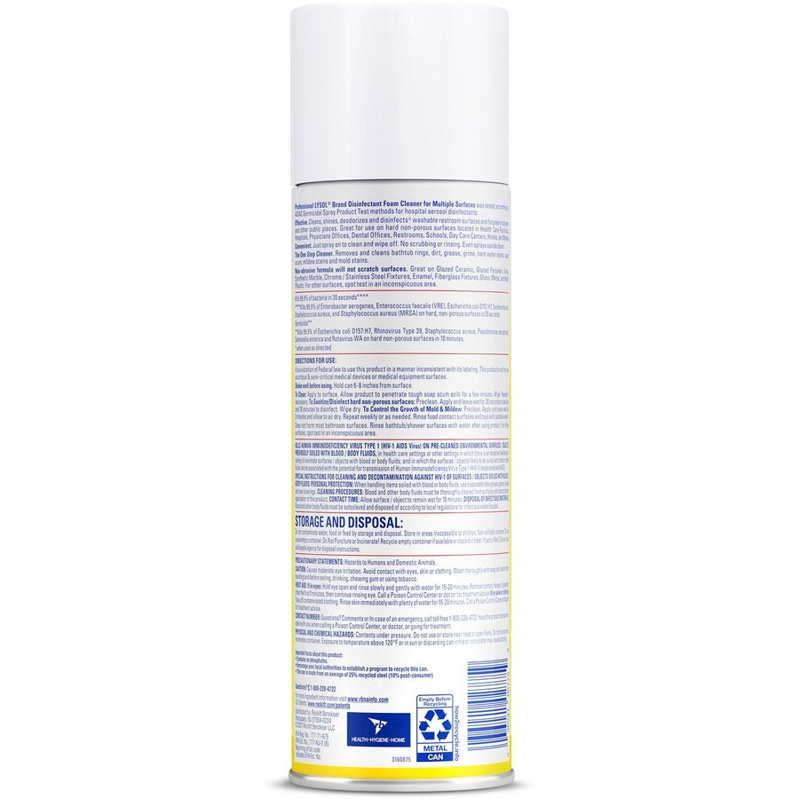 Professional Lysol Disinfectant Foam Cleaner - Rear