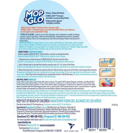 Professional MOP & GLO® Triple Action Floor Shine Cleaner - For Wood Vinyl Tile Linoleum Ceramic - 64 oz (4 lb)