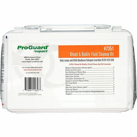 ProGuard Blood/Bodily Fluid Cleanup Kits - Rear
