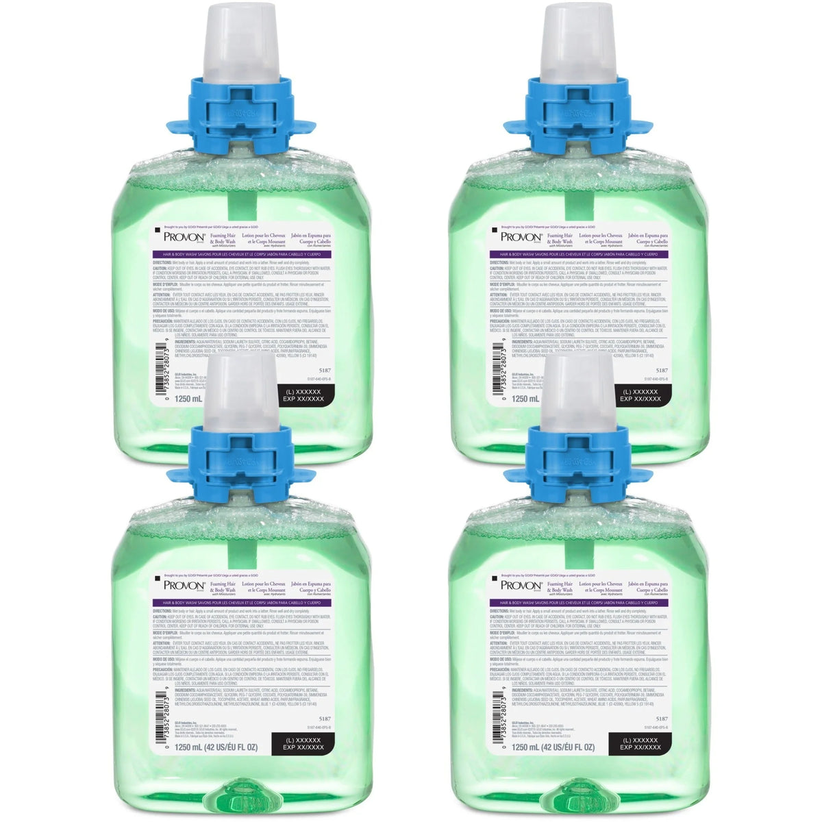 Provon FMX-12 Foaming Hair/Body Wash: Cucumber Melon Scent 42.3 fl oz - Moisturizing Rich Lather - Hand Soaps/Cleaners