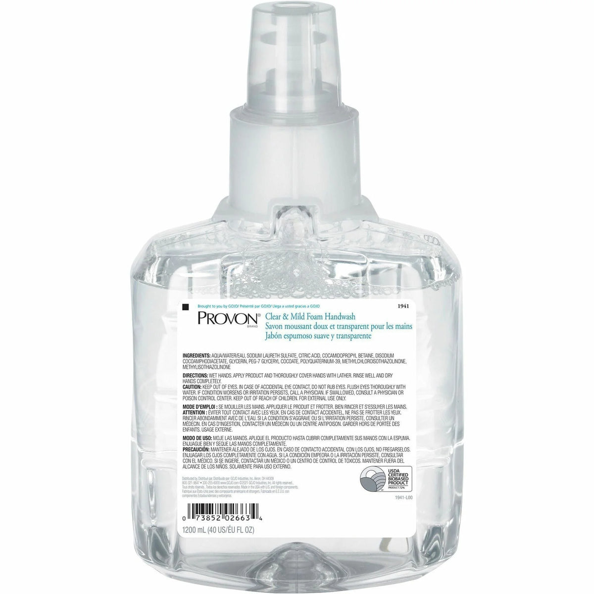 Provon LTX-12 Clear & Mild Foam Handwash - Moisturizing Germs Killer - Hand Soaps/Cleaners