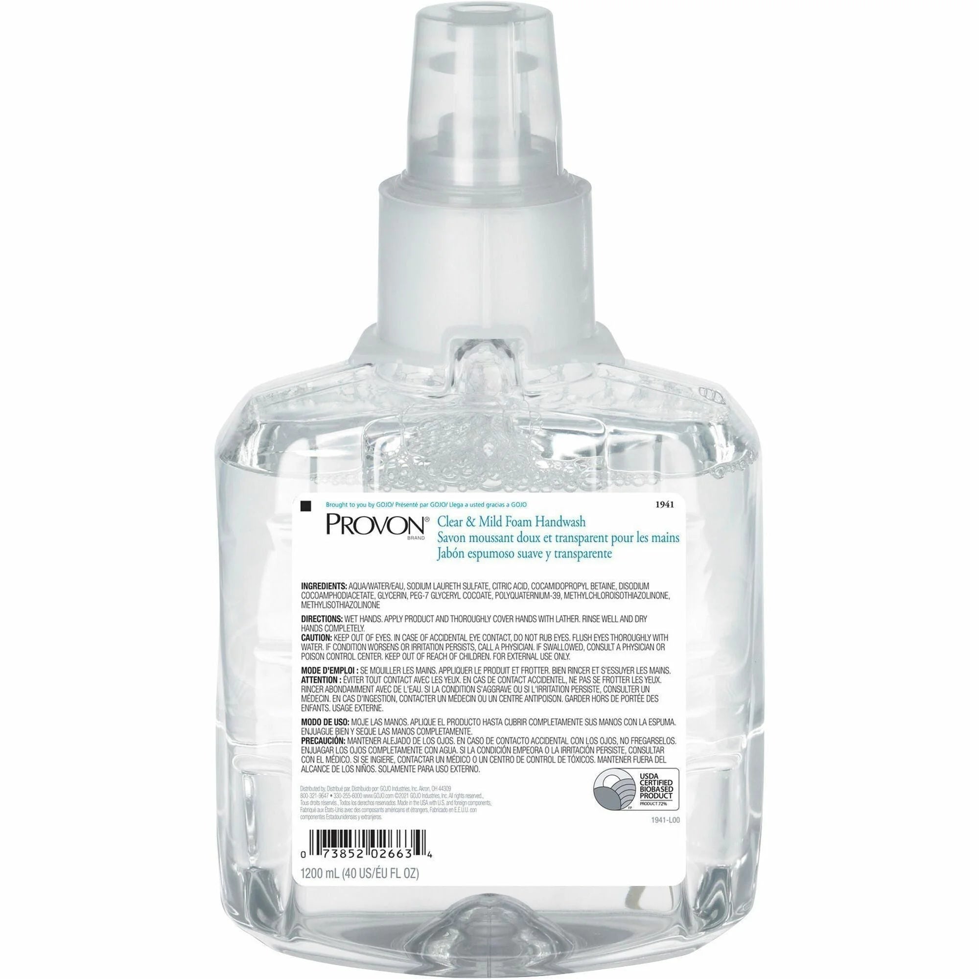 Provon LTX-12 Clear & Mild Foam Handwash - Moisturizing Germs Killer - Hand Soaps/Cleaners