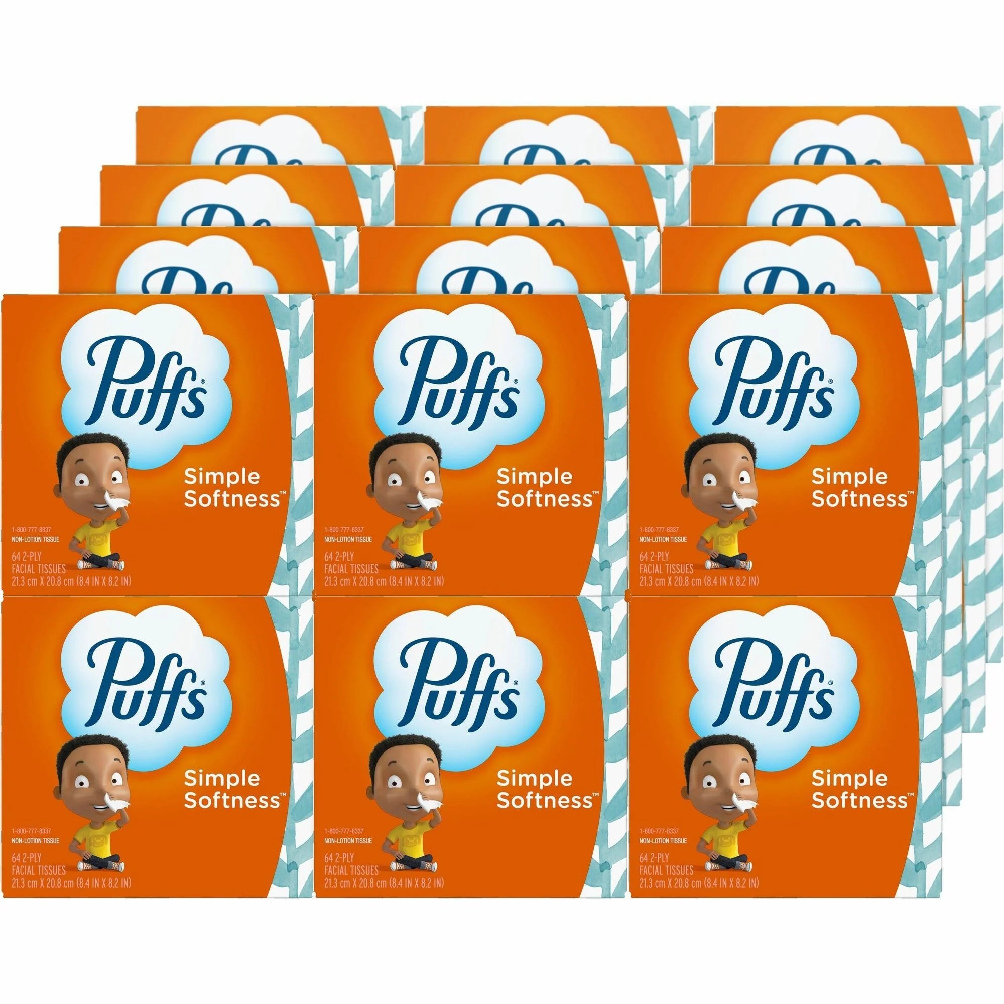 Puffs Basic Facial Tissue 8.40’’ Width x 8.20’’ Length White 24 / Carton 2 Ply (PGC84405CT) - Tissues