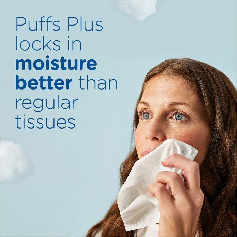 Puffs Basic Facial Tissue - Green - 124 Sheets - Convenient Box - Tissues