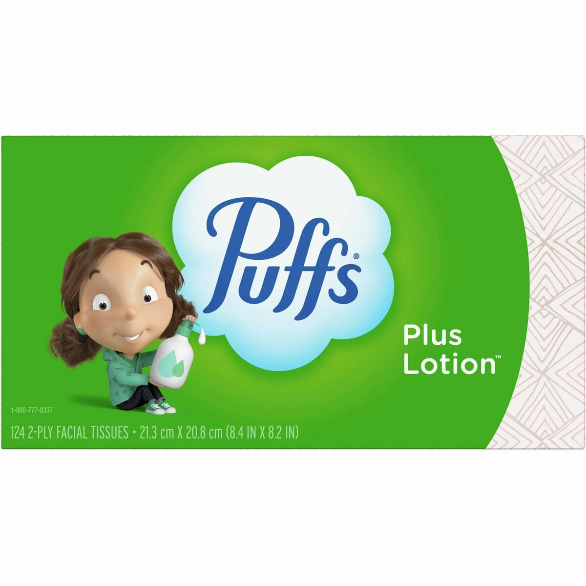Puffs Basic Facial Tissue - Green - 124 Sheets - Convenient Box - Tissues