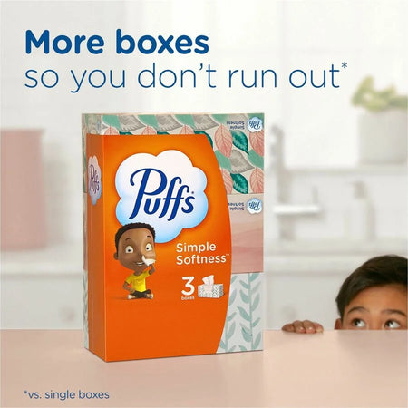 Puffs Basic Facial Tissue 8.40’’ Width x 8.20’’ Length 64 / Box 2 Ply White/ (PGC84405) - Tissues