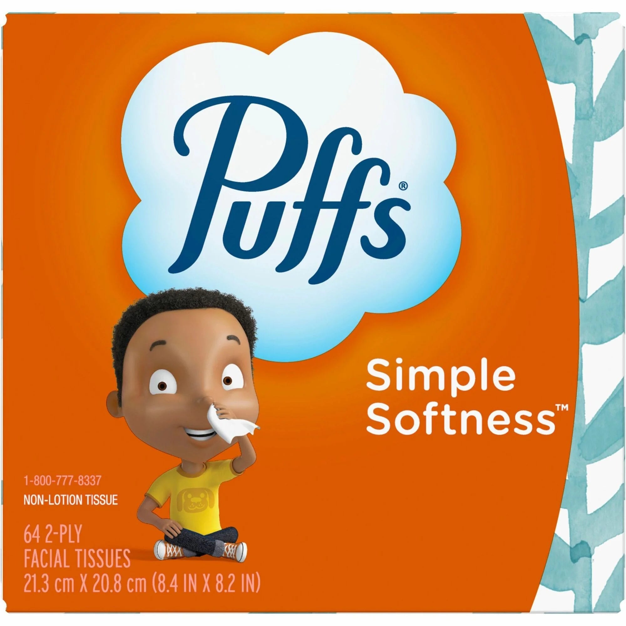 Puffs Basic Facial Tissue 8.40’’ Width x 8.20’’ Length 64 / Box 2 Ply White/ (PGC84405) - Tissues