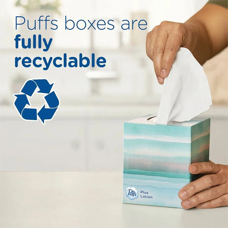 Puffs Plus Lotion Facial Tissues - Soft 2-Ply - WhiteBox - 4 Packs