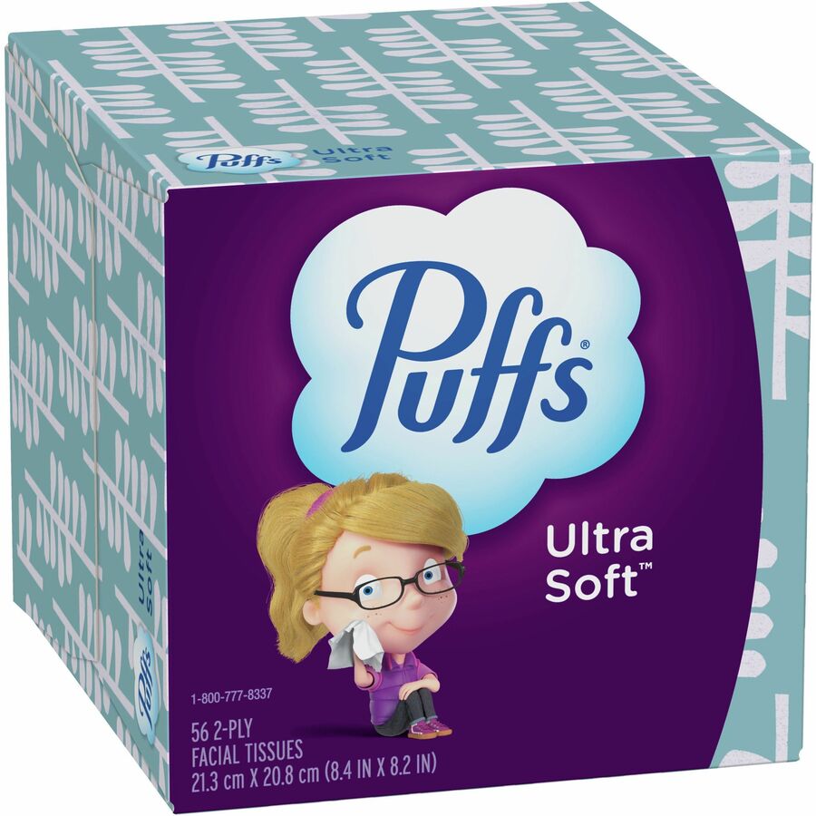 Puffs Ultra Facial Tissue - White/ - 56 / Box - Tissues