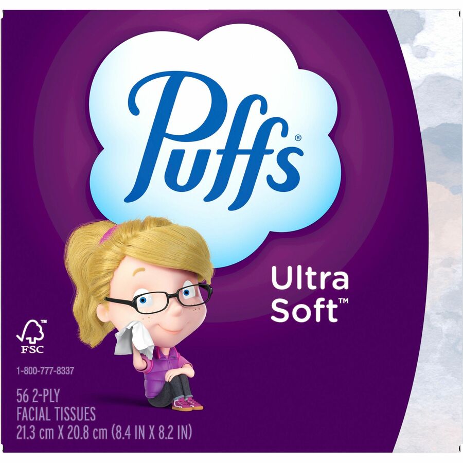 Puffs Ultra Facial Tissue - White/ - 56 / Box - Tissues
