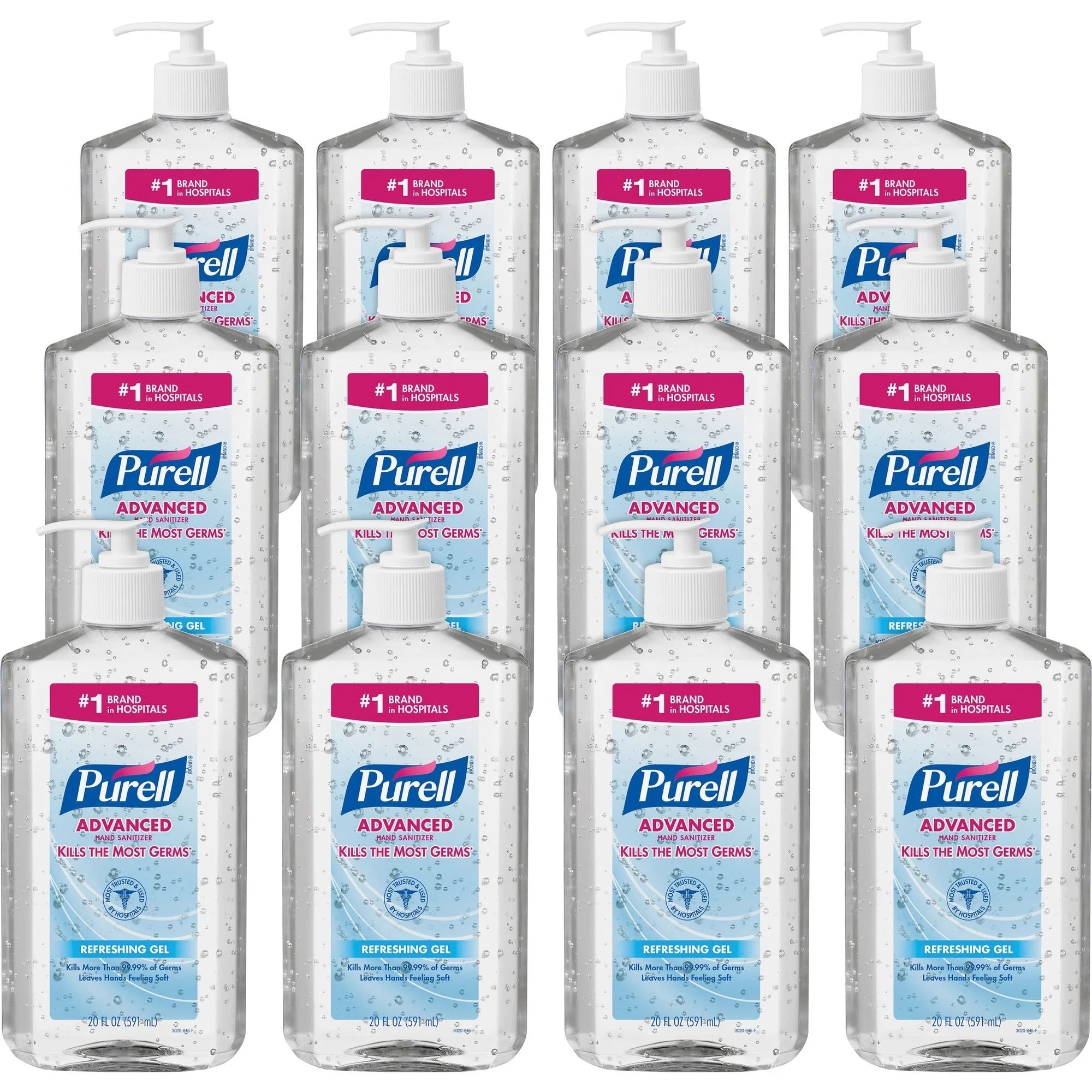 PURELL® Advanced Hand Sanitizer: Clean Scent Moisturizing Formula - 20 fl oz Pump Bottle - 12/Carton - Sanitizers