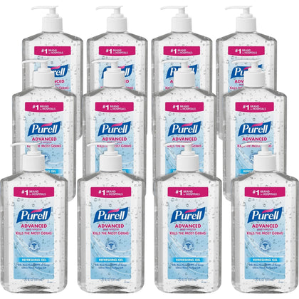 PURELL® Advanced Hand Sanitizer: Clean Scent Moisturizing Formula - 20 fl oz Pump Bottle - 12/Carton - Sanitizers
