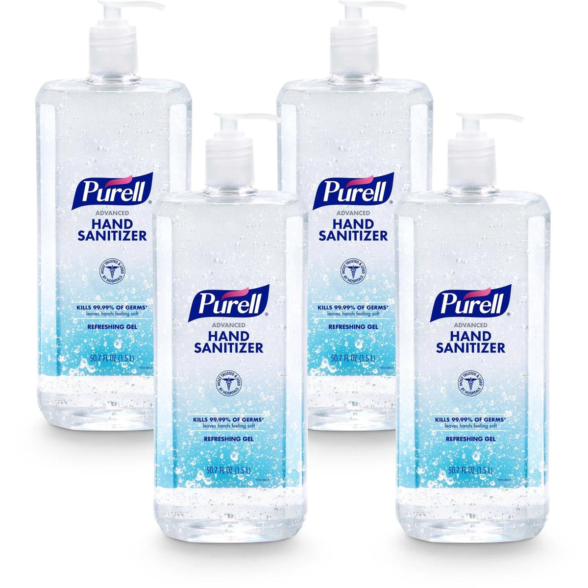 PURELL® Advanced Hand Sanitizer Gel - 1.59 Quart Pump Bottle - Kills Germs - 4/Carton - Sanitizers