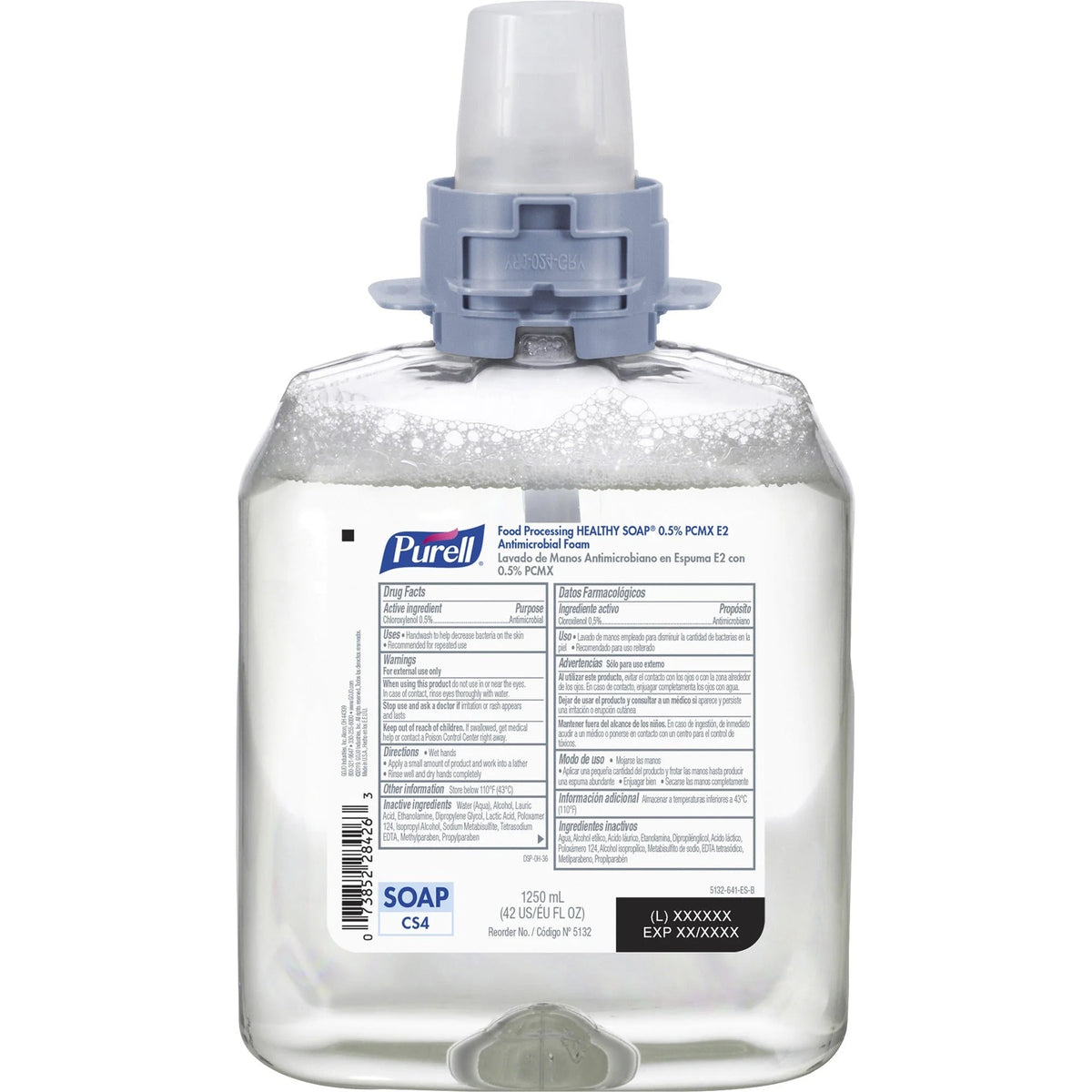 PURELL® CS4 Food Processing HEALTHY SOAP® 0.5% PCMX E2 Foam Refill - Light Floral Scent - 1.32qt - Oil & Soil Remover
