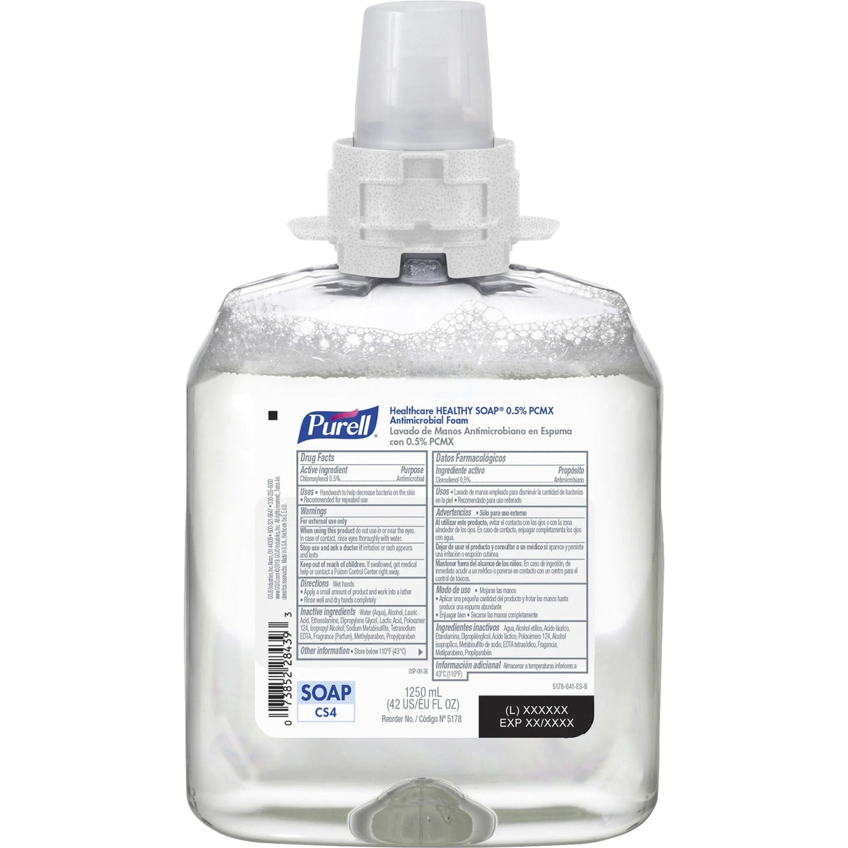 PURELL® CS4 HEALTHY SOAP™ Antimicrobial Foam Refill - Floral Scent - 1.32 Quart - Bacteria Remover - 4/Carton - Hand