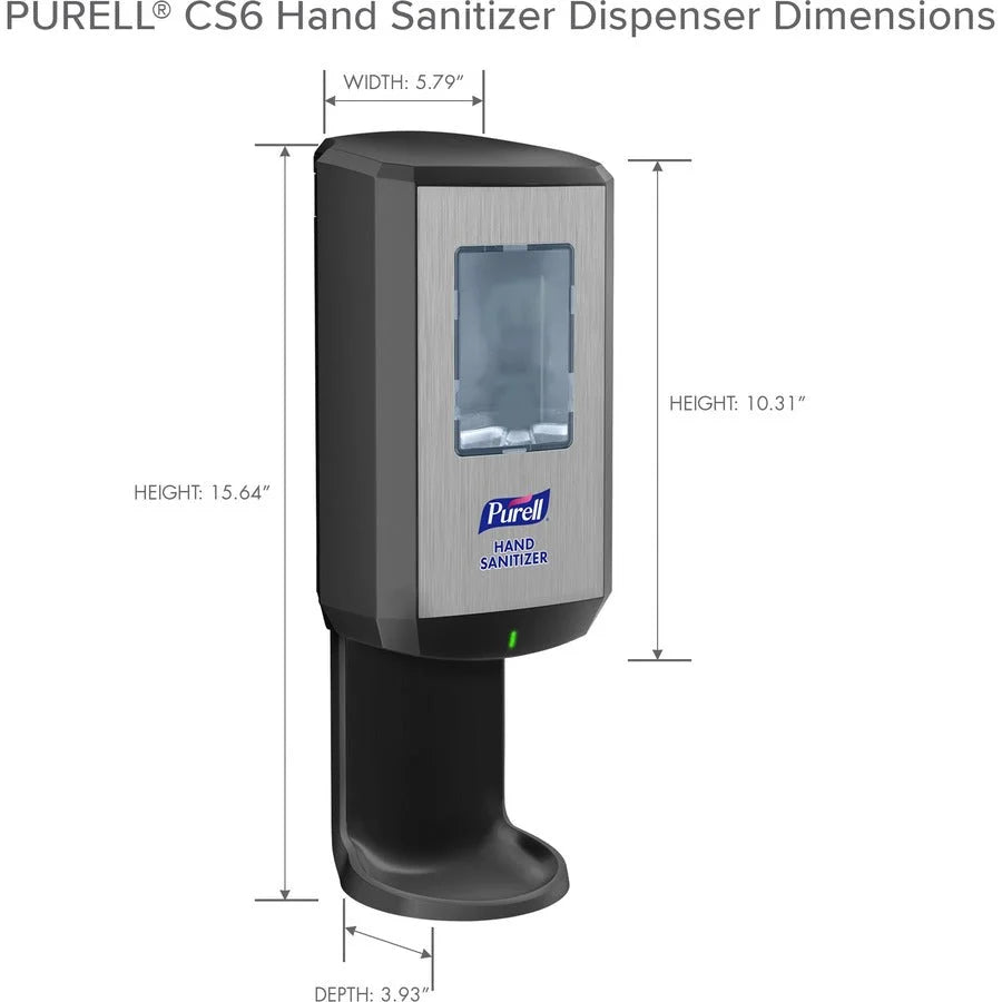 PURELL® CS6 Automatic Hand Sanitizer Dispenser - Graphite - Wall Mountable - Touch-free - Skin Care Dispensers & Refills