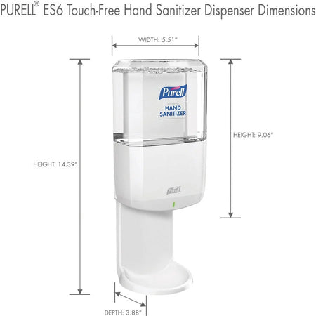 PURELL® ES6 Hand Sanitizer Dispenser: Automatic 1.27qt Capacity - Wall Mountable - Skin Care Dispensers & Refills