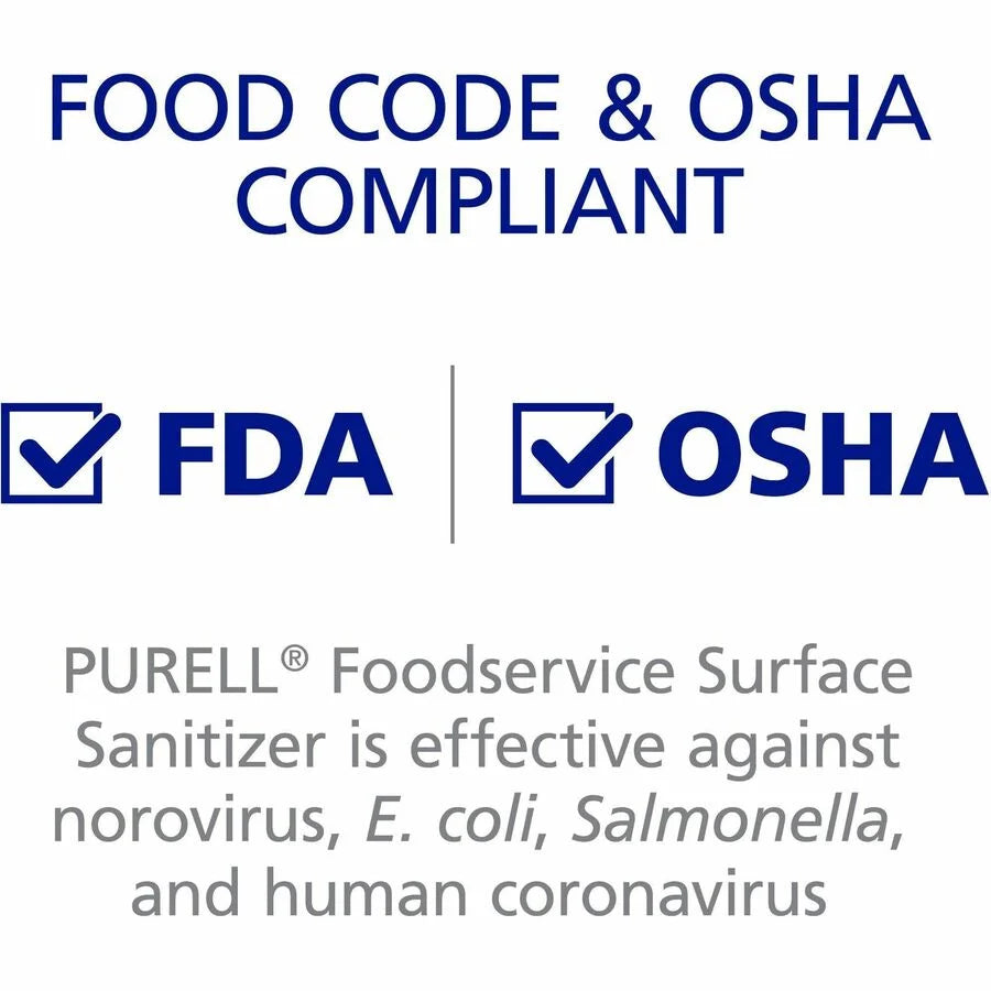 PURELL® Foodservice Surface Sanitizer - 128 fl oz - Fragrance-free Disinfectant - 4 / Carton - Disinfectants