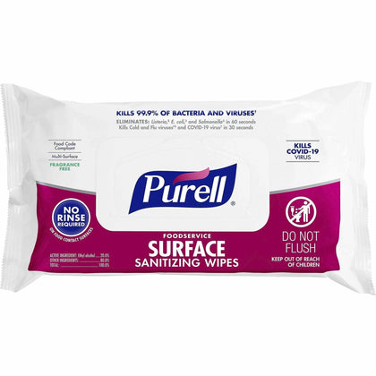 PURELL® Foodservice Surface Sanitizing Wipes - 72-Pack - White - Cleaning