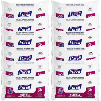 PURELL® Foodservice Surface Sanitizing Wipes - 72 per Packet - 12 Cartons - Cleaning