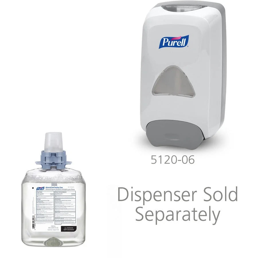 PURELL Hand Sanitizer Foam Refill - 40.6 fl oz (1200 mL) - Kill Germs - Moisturizing - Clear - 4 / Carton - Skin Care