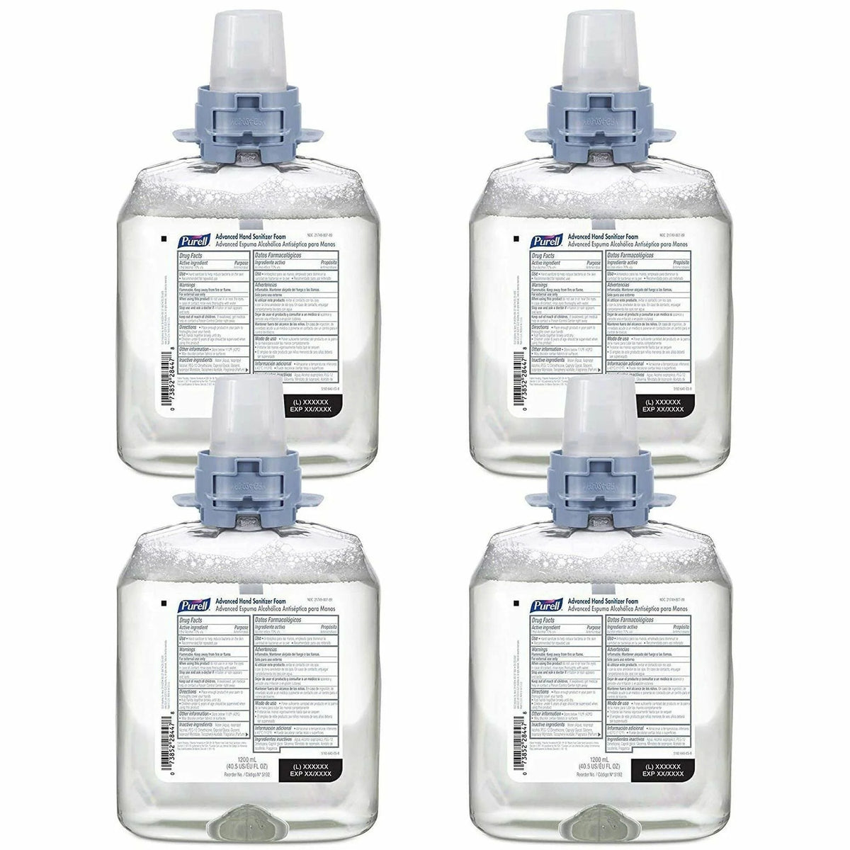PURELL Hand Sanitizer Foam Refill - 40.6 fl oz (1200 mL) - Kill Germs - Moisturizing - Clear - 4 / Carton - Skin Care