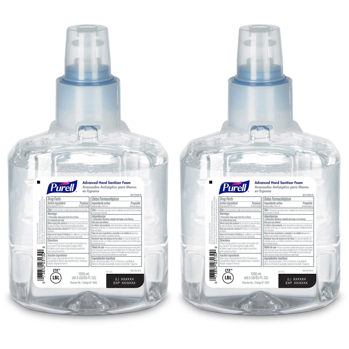 PURELL® Hand Sanitizer Foam Refill - Clean Scent - Kills Germs - 2/Carton - Sanitizers