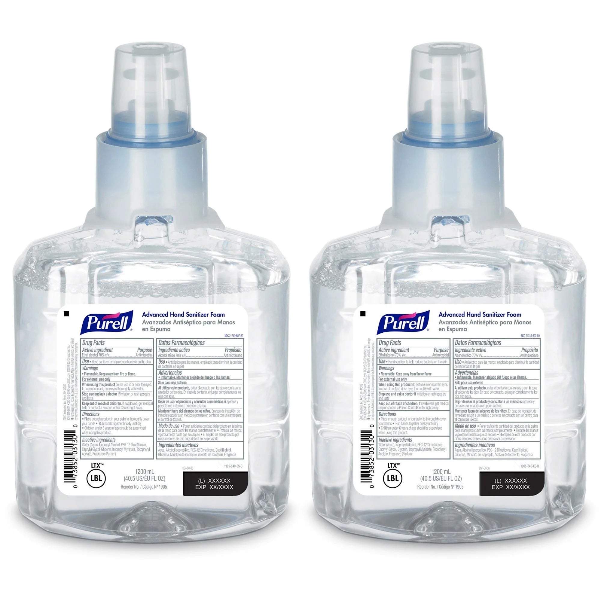PURELL® Hand Sanitizer Foam Refill - Clean Scent - Kills Germs - 2/Carton - Sanitizers