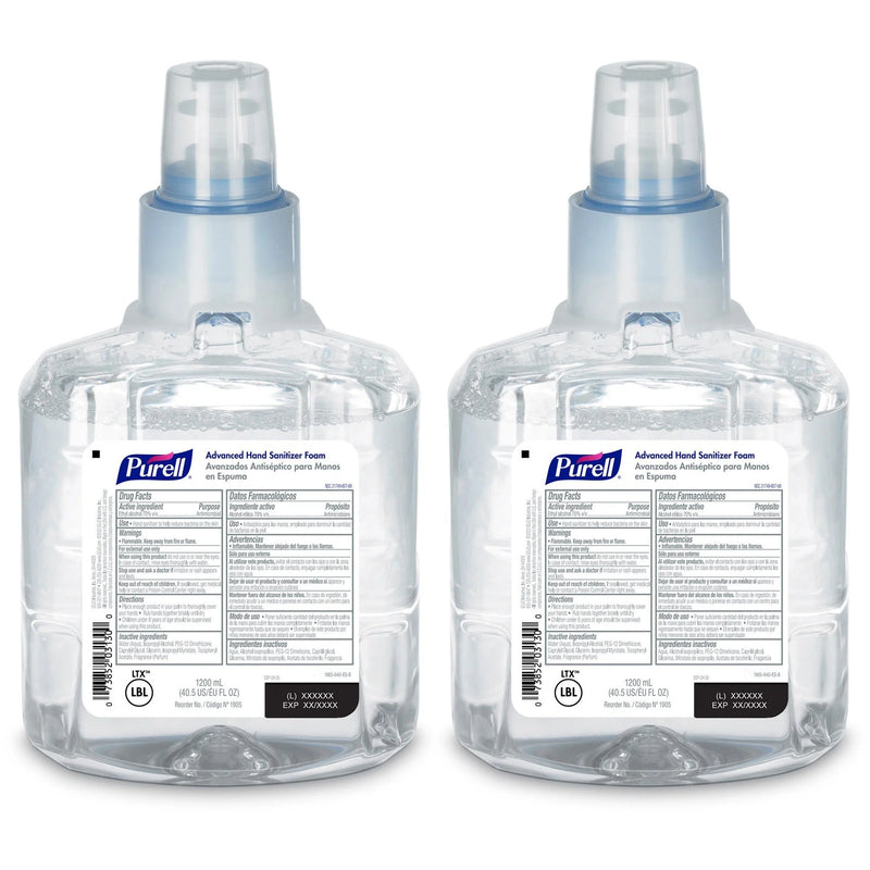 PURELL® Hand Sanitizer Foam Refill - Clean Scent - Kills Germs - 2/Carton - Sanitizers