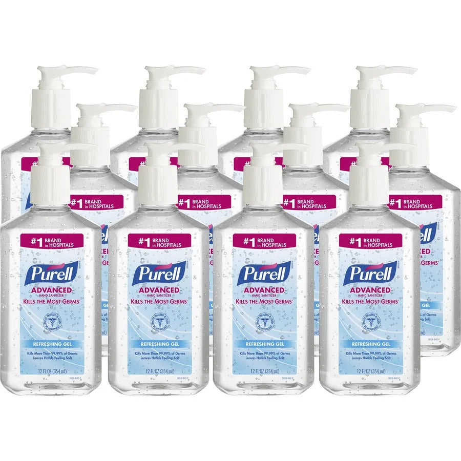 PURELL® Hand Sanitizer Gel - Clean Scent - 12 fl oz (354.9 mL) - Pump Bottle Dispenser - Multipurpose - Moisturizing