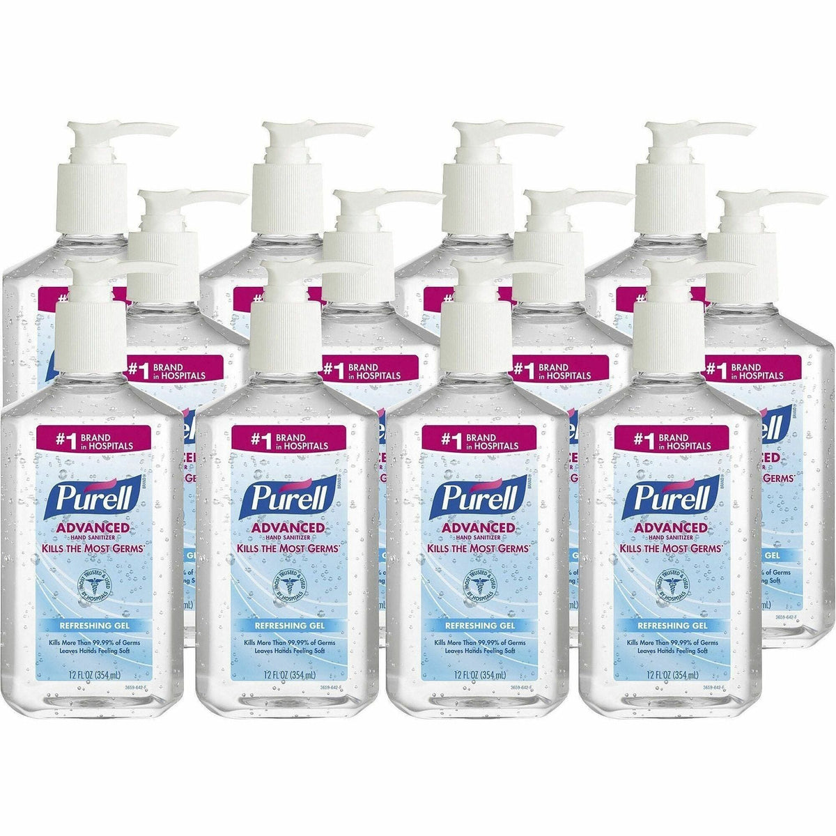 PURELL® Hand Sanitizer Gel - Clean Scent - 12 fl oz (354.9 mL) - Pump Bottle Dispenser - Multipurpose - Moisturizing