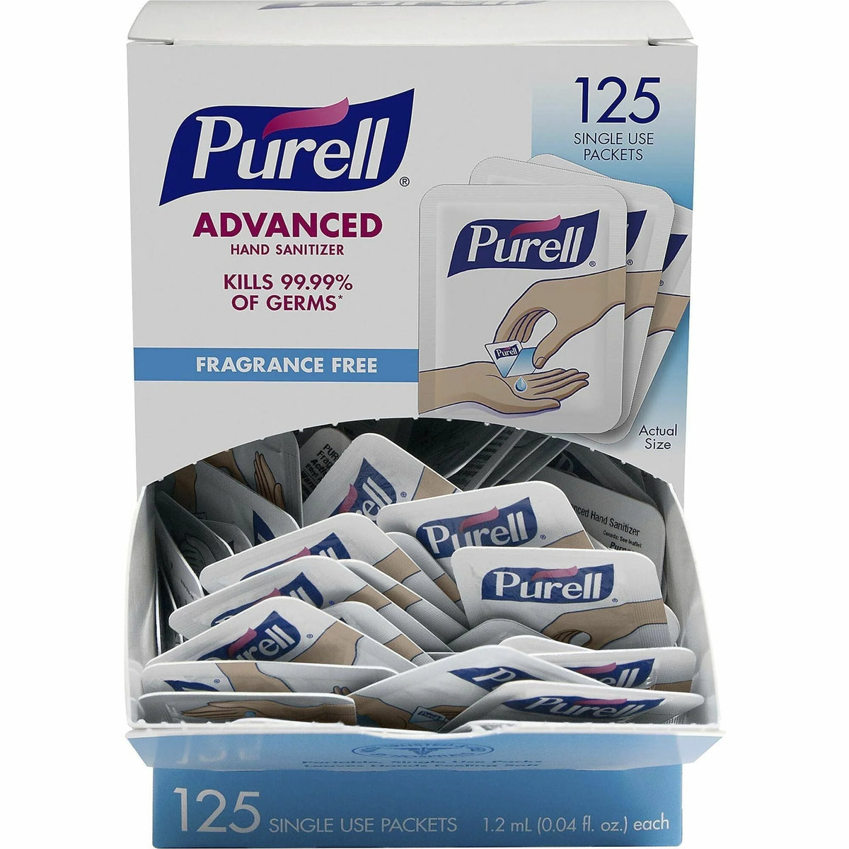PURELL® Hand Sanitizer Gel: Kills Germs Clear Formula - 125 Dispenser Box - Sanitizers