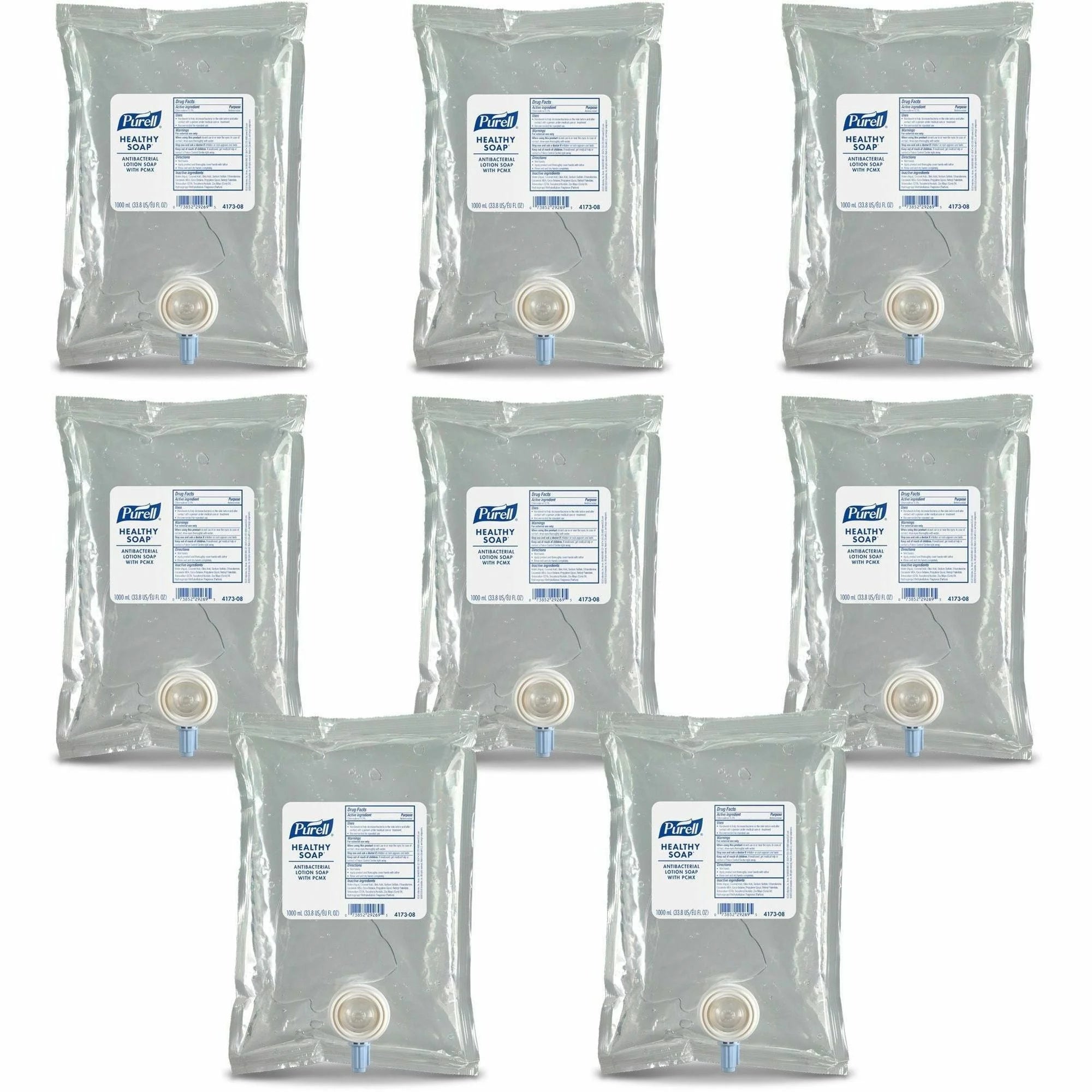 PURELL® HEALTHY SOAP PCXM Antibacterial Lotion Soap - 1.06 Quart - Kills Germs - Clear Refillable - 8/Carton - Hand