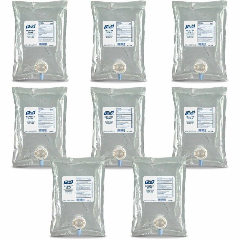 PURELL® HEALTHY SOAP PCXM Antibacterial Lotion Soap - 1.06 Quart - Kills Germs - Clear Refillable - 8/Carton - Hand