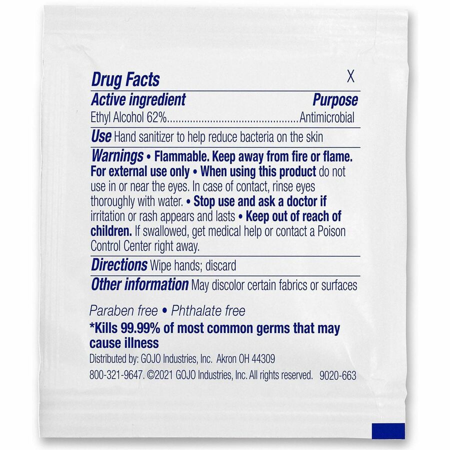 PURELL&reg; Sanitizing Hand Wipe Towelettes - Rear